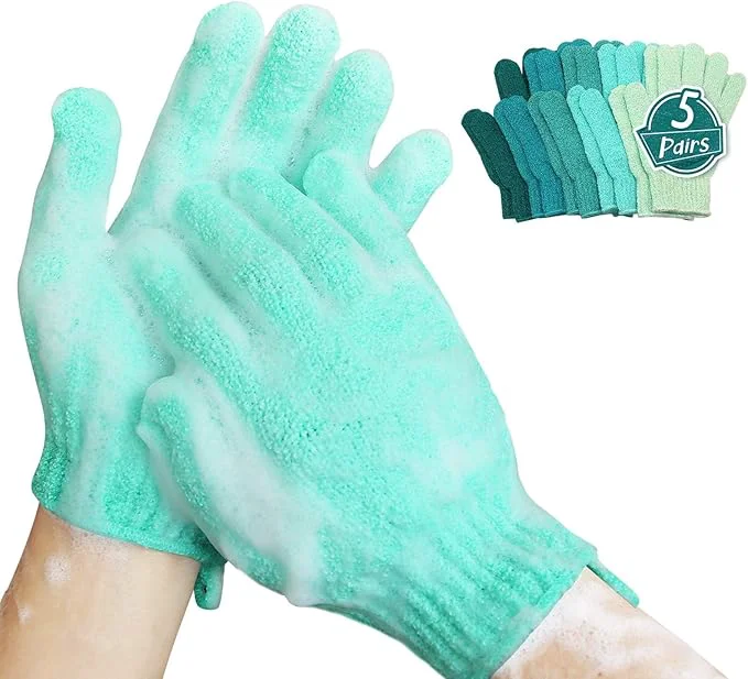 Green MIG4U Shower Exfoliating Scrub Gloves Bathing Gloves Body Wash Dead Skin Consistent