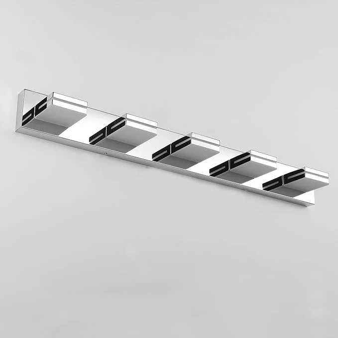 Detailed SineRise LED Modern Bathroom Vanity Light Fixtures Chrome Modern Acrylic Classic
