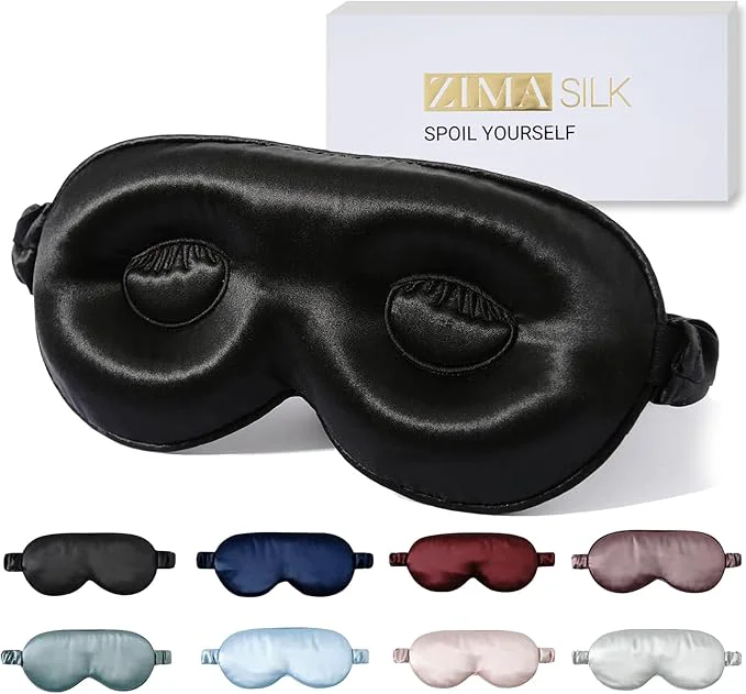 Practical ZIMASILK Adjustable 22 Momme Pure Mulberry Silk Sleep Mask 3D Contoured Functional