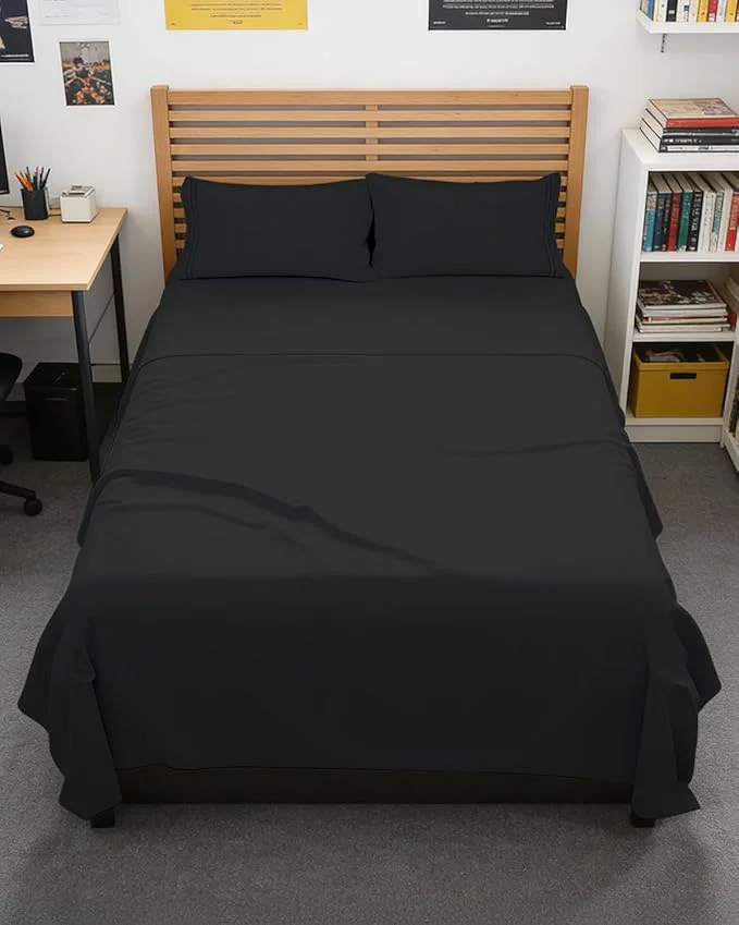 Fine Full XL Bed Sheet – 4 Piece Full XL Bed Sheets Set – Soft Breathable amp Cooling – Hotel Luxury Bedding for Women Men Kids Teens Boys amp Girls – Deep Pockets Comfy Fade and Wrinkle – Black Quality