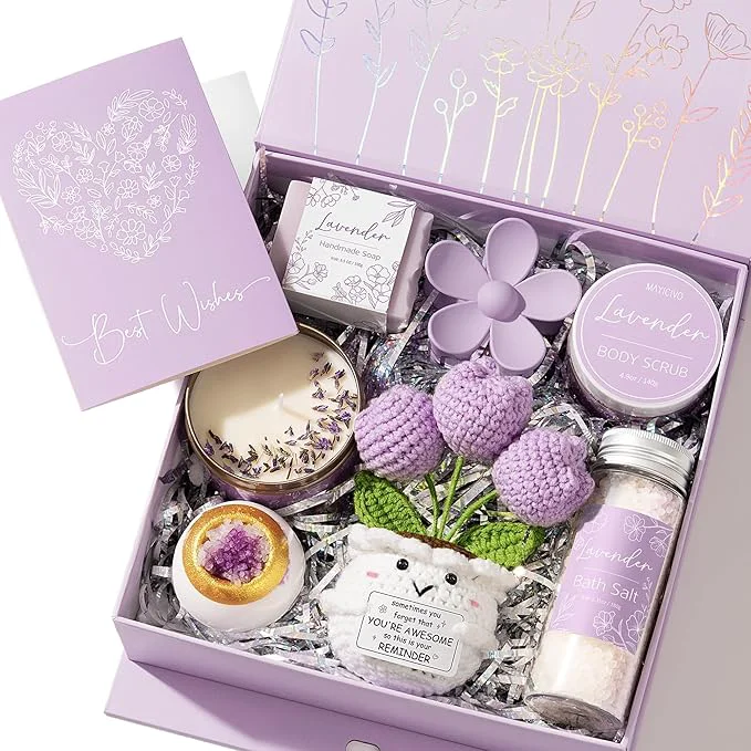 Effective Spa Gifts for Women Bath Gift Set Lavender Relaxing Spa Gift Baskets Home Bath Carefully Designed