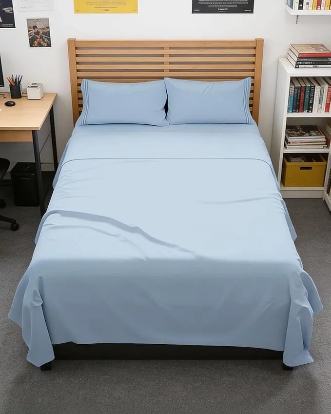 Superior Full XL Bed Sheet – 4 Piece Full XL Bed Sheets Set – Soft Breathable amp Cooling – Hotel Luxury Bedding for Women Men Kids Teens Boys amp Girls – Deep Pockets Comfy Fade amp Wrinkle – Light Blue Responsible