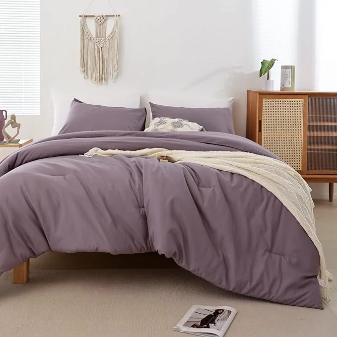 High-Performance ROSGONIA Oversized Queen Comforter Dusty Purple 3pcs 1 Comforter amp 2 Pillowcases Lightweight Oversized Queen Comforter Sets Bedding Blanket Quilts Selected
