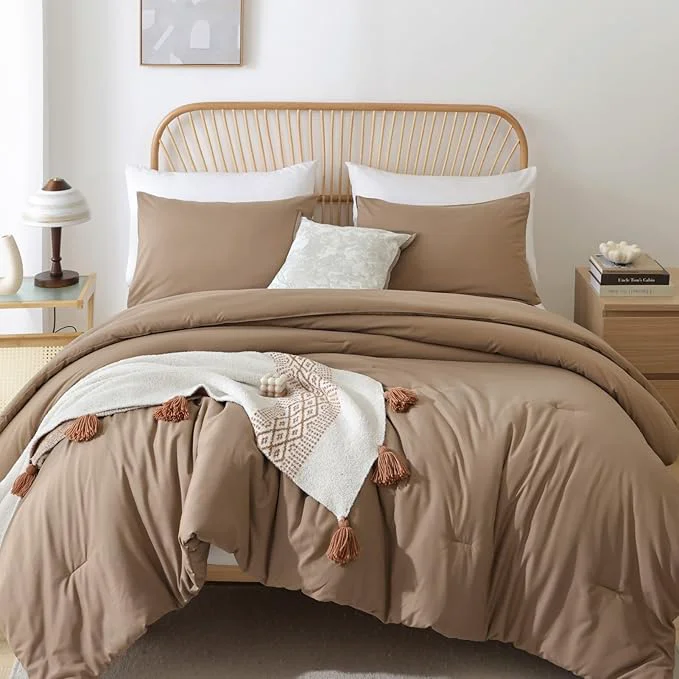 Eco-Friendly ROSGONIA Oversized King Comforter Dark Khaki 3pcs 1 Boho Comforter amp 2 Pillowcases Lightweight Oversized King Size Comforter Sets Bedding Blanket Enhanced