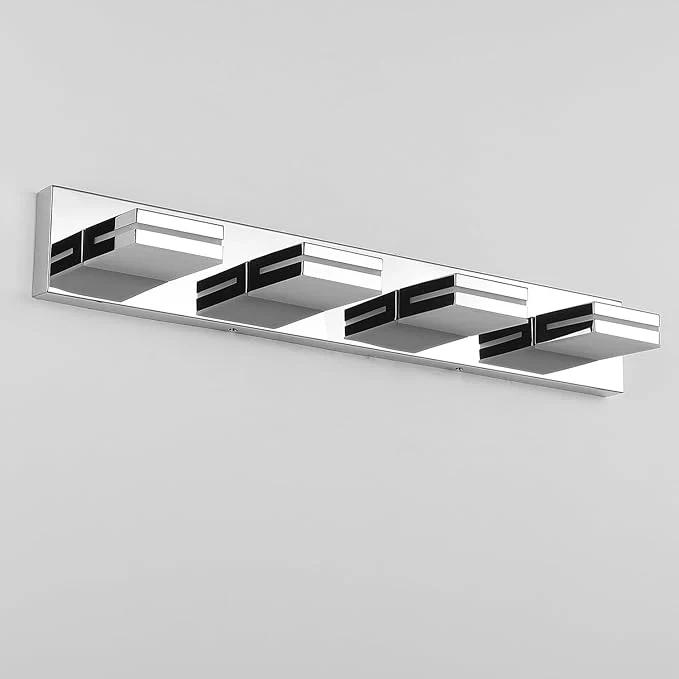 Secure SineRise LED Modern Bathroom Vanity Light Fixtures Chrome Modern Acrylic Artisan
