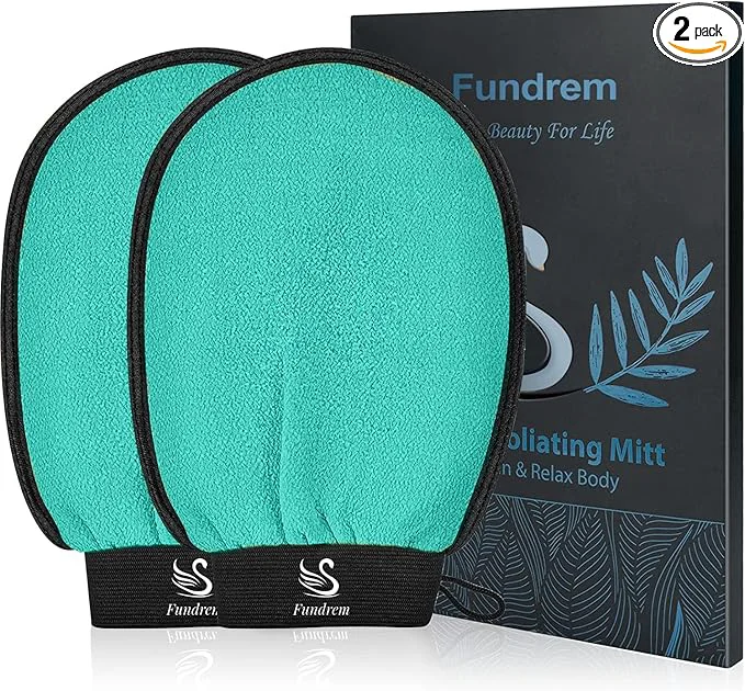 Secure Exfoliating Gloves 2 Pcs Exfoliating Body Scrubber Natural