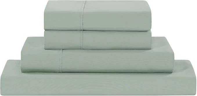 Luxury Modern Threads Soft Microfiber Solid Sheets – Luxurious Microfiber Bed Sheets – Includes Flat Sheet Fitted Sheet with Deep Pockets amp Pillowcases Seafoam California King Reusable