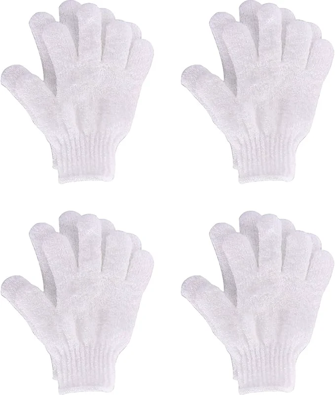 Solid Hotop 4 Pairs Shower Gloves Scrubbing Gloves Dual-Sided Exfoliating Glove Body Durable