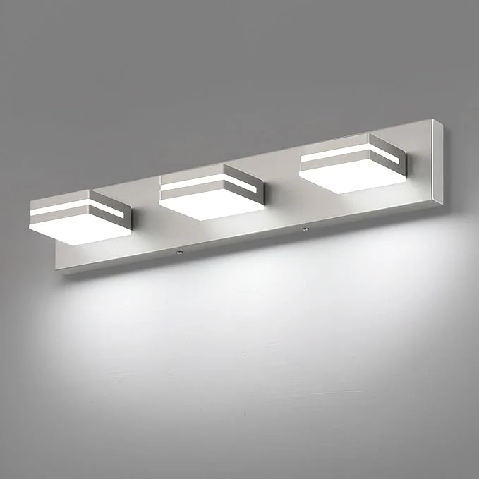 Unique SineRise LED Modern Bathroom Vanity Light Fixtures Brushed Nickel Modern Fine