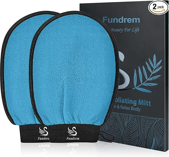 Crafted Exfoliating Gloves 2 Pcs Exfoliating Body Scrubber Premium Material