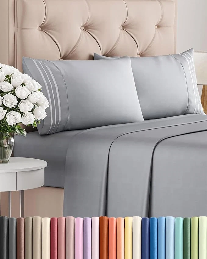 Quality King Size 4 Piece Sheet Set – Comfy Breathable amp Cooling Bed Sheets Set – Hotel Luxury Bedding for Women Men Kids Teens Boys amp Girls – Deep Pockets Soft and Wrinkle – Oeko-Tex – Steel Blue Elegant