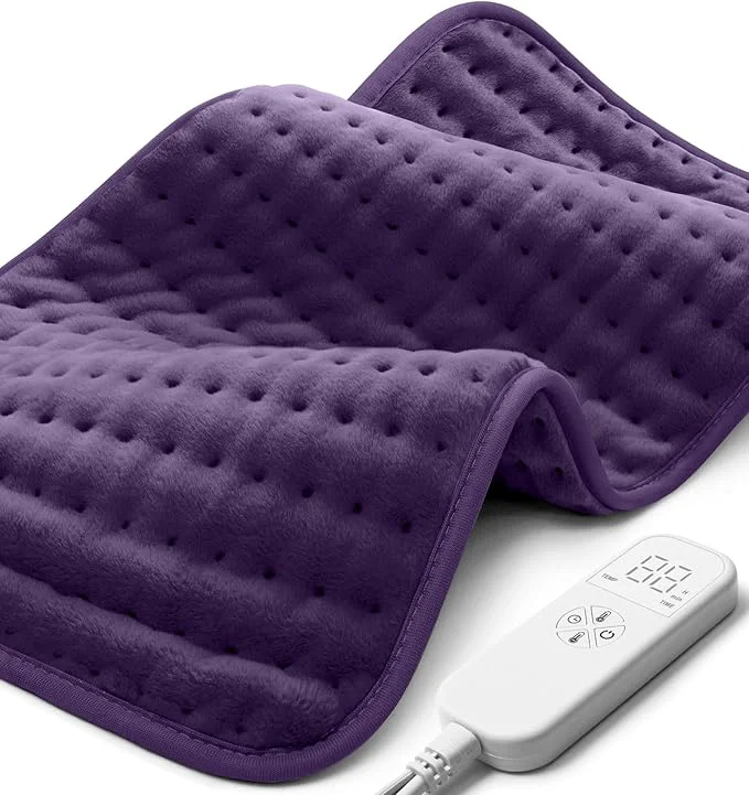 Verified Electric Heating Pad for Back Neck Cramps Relief Solid