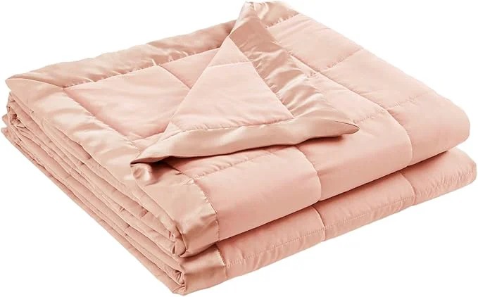 Breathable Madison Park Windom Down Blanket Premium 3M Scotchgard Moisture Wicking Treatment Lightweight and Soft Bed Cover For All Season Satin Trim Blush King Pure