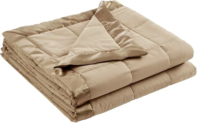 Proven Madison Park Windom Down Blanket Premium 3M Scotchgard Moisture Wicking Treatment Lightweight and Soft Bed Cover For All Season Satin Trim Brown King Reliable