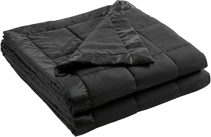 Smart Madison Park Queen Size Blanket Ultra-Soft Microfiber Queen Size Box Quilting with Satin Binding All Season amp Lightweight Queen Summer Blanket for Bed Couch amp Sofa Full Queen Black High-End
