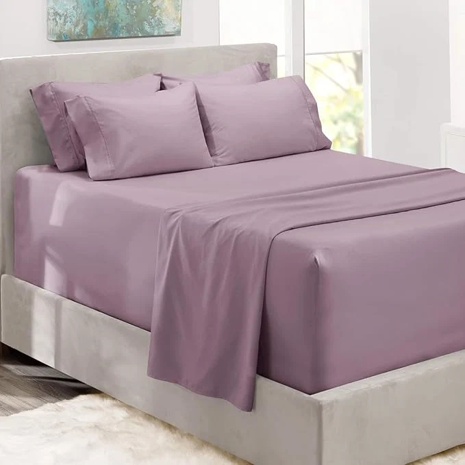 Safe Hearth amp Harbor Bed Sheets Luxury Soft 6 Piece Bed Sheet Set Extra Deep Pocket Fitted Sheets Fits Mattress up to 21 quot Double Brushed Bedding Sheets amp Pillowcases Refined