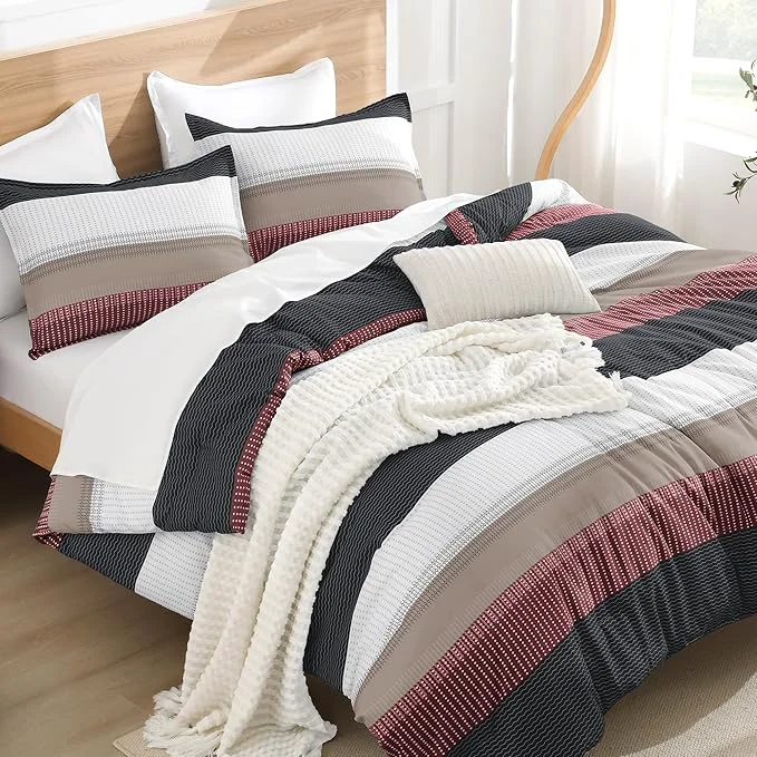 Green Litanika Full Comforter Set Red Black – 3 Pieces Lightweight Fluffy Bedding Comforter Sets All Season Down Comforter 1 Comforter 2 Pillowcases Original