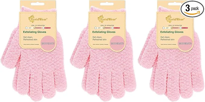 Carefully Designed Evridwear Exfoliating Gloves for Shower Nylon Thick Soft Medium Heavy Premium