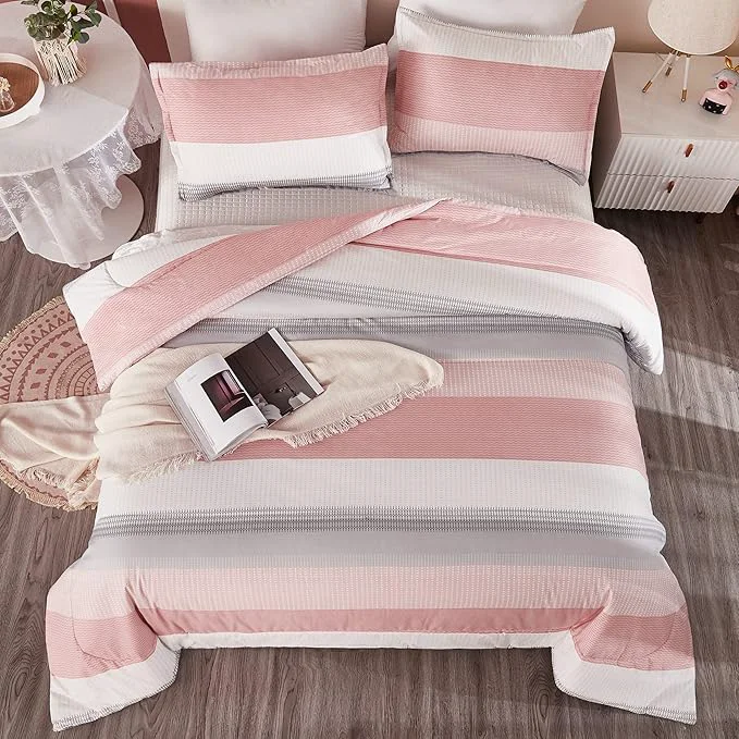 Comfortable Litanika Pink Twin Twin XL Comforter Set for Girls – 2 Pieces Blush Twin Extra Long Size Lightweight Bedding Set All Season Down Comforter Selected
