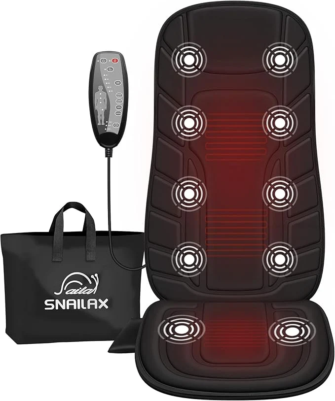 First-Class Snailax Back Massager with Heat Massage Seat Cushion with 10 Motors Massage Easy-to-Use