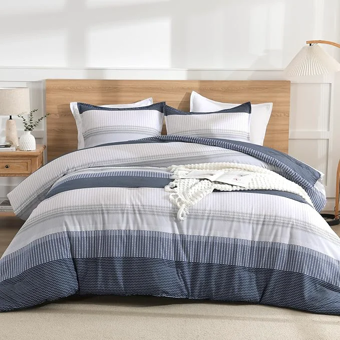 Expertly Made Litanika Twin Comforter Set Black Blue – 2 Pieces Lightweight Summer Bedding Set All Season Down Comforter 1 Comforter 2 Pillowcases Superior
