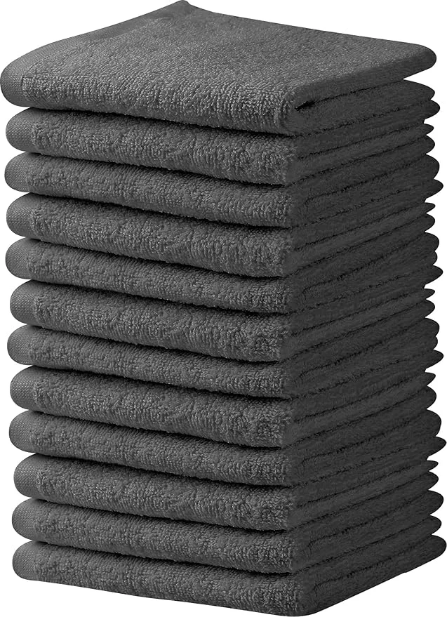 Original Towel and Linen Mart Grey Salon Towels and Home Hair Care 12 Pack Casual