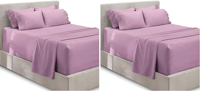 Certified Hearth amp Harbor Extra Deep Pocket King Size Sheets Set – Fits Mattress 18-24 Inches Deep – 6 Piece Lavender Dream Sheets Safe