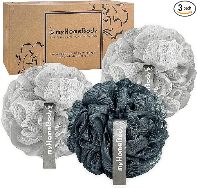 Flexible myHomeBody 60g Loofah Sponge Body Scrubber Bath Sponge Loofah Breathable