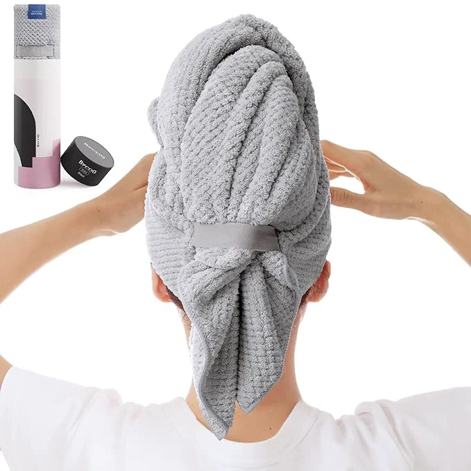 Natural Large Microfiber Hair Towel Wrap Durable
