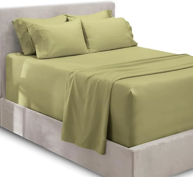 Optimized Hearth amp Harbor Extra Deep Pocket Sheets – Fits Mattress 18-24 Inches Deep – Extra Deep Pocket California King Size – 6 Piece Cal King Sheets – Cal King Sage Genuine