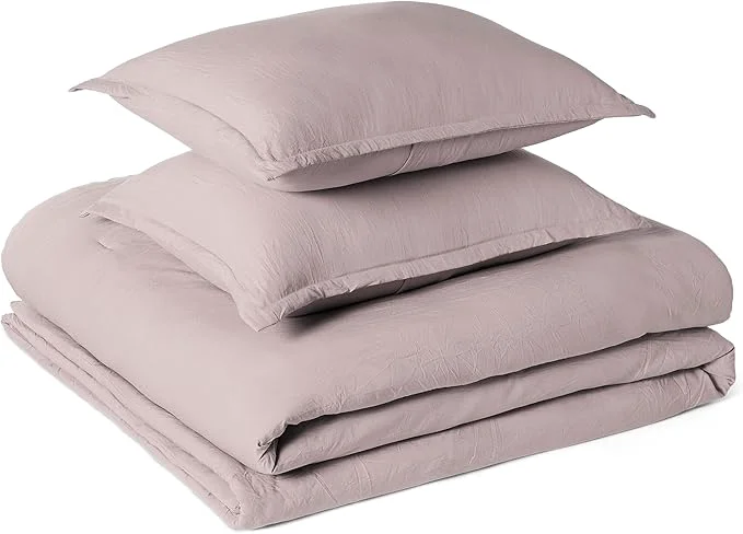 Optimized Amazon Basics Brushed Microfiber Comforter Set Extra Soft with Natural Texture 3-Piece Queen Full Purple Sophisticated