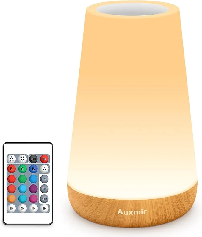Clean Auxmir LED Night Light 2 Pack Bedside Lamp Touch and Remote Control Dimmable Refined
