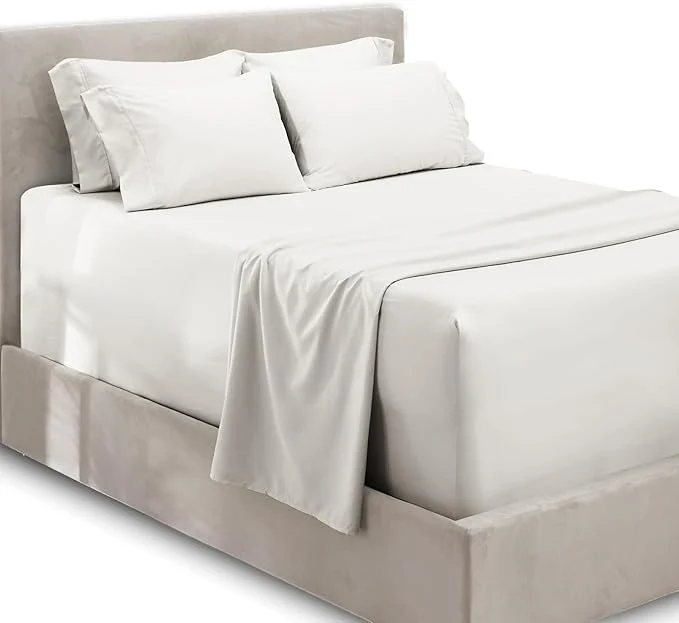 Expertly Made Hearth amp Harbor Extra Deep Pocket Sheets – Fits Mattress 18-24 Inches Deep – Extra Deep Pocket Twin XL Sheets Sets – 4 Piece Twin XL Size – White Eco-Friendly