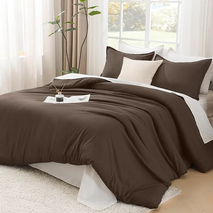 Traditional Litanika Comforters Twin Twin XL Size Chocolate 2 Pieces Lightweight Solid Bedding Set amp Collections All Season Fluffy Bed Set 66×90 Inches Comforter amp 1 Pillowcase Prestigious