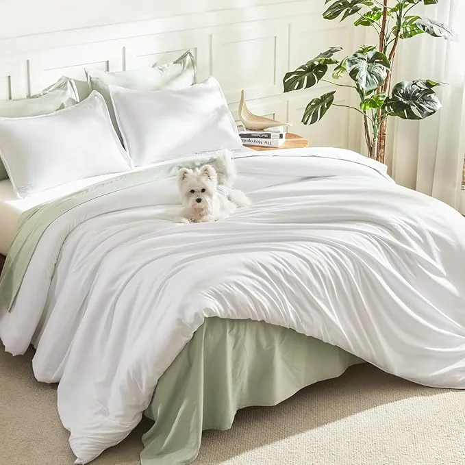 High-Grade Litanika White Oversized King Comforter Set Super King Plus Size 3 Pieces Lightweight Solid Bedding Comforter Set All Season Fluffy Bed Set 128x120In Comforter amp 2 Pillowcases Breathable
