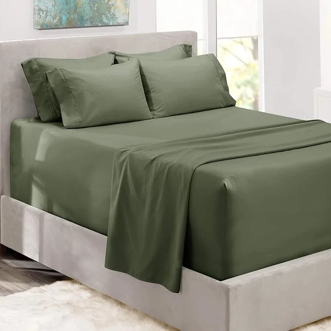 Official Hearth amp Harbor Bed Sheets Luxury Soft 6 Piece Bed Sheet Set Extra Deep Pocket Fitted Sheets Fits Mattress up to 21 quot Double Brushed Bedding Sheets amp Pillowcases Efficient