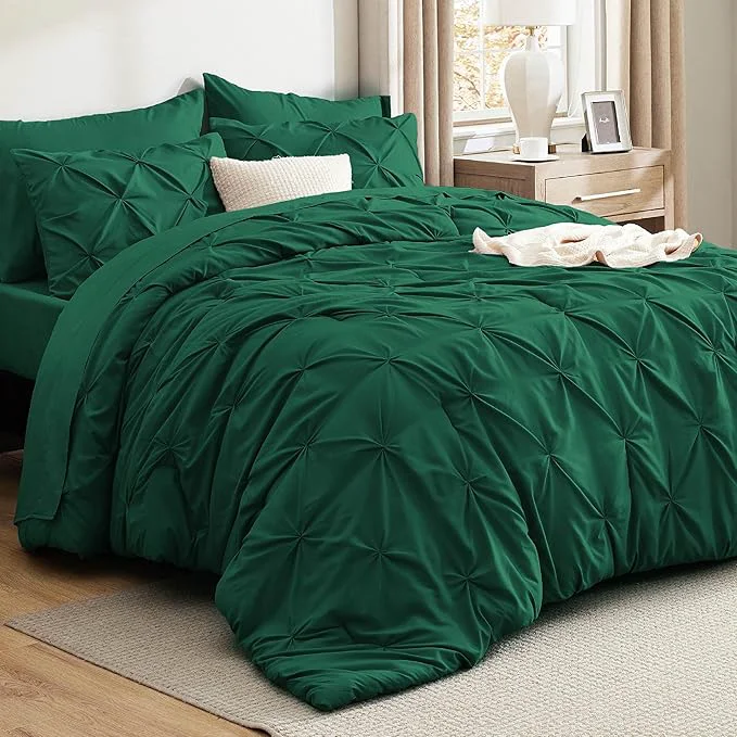 Selected Bedsure California King Comforter Set – Bed in a Bag Cal King Bedding Set 7 PCS GentleSoft™ Pintuck Bed Set Gift for Family Pinch Pleat All Season Comforter with Sheets Pillowcases amp Shams Exclusive