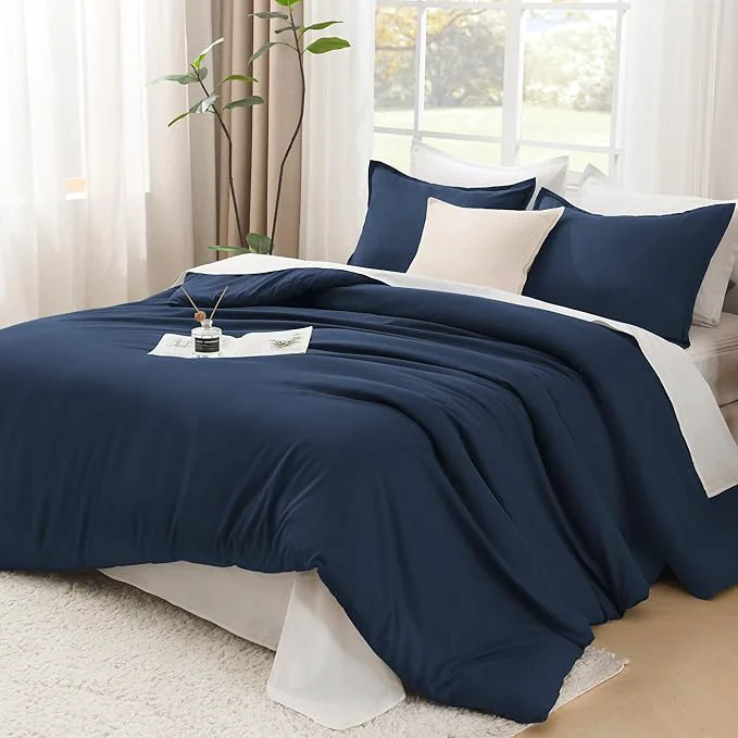 Exceptional Litanika Comforters Twin XL Size Navy Blue 2 Pieces Lightweight Solid Bedding Set amp Collections All Season Fluffy Bed Set 68×92 Inches Comforter amp 1 Pillowcase Luxury