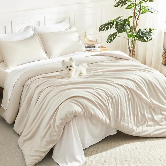 Certified Litanika Full Size Comforter Sets Beige 3 Pieces Lightweight Bedding Comforter Sets Down Comforter Fluffy Bed Set Gift Choice Soft