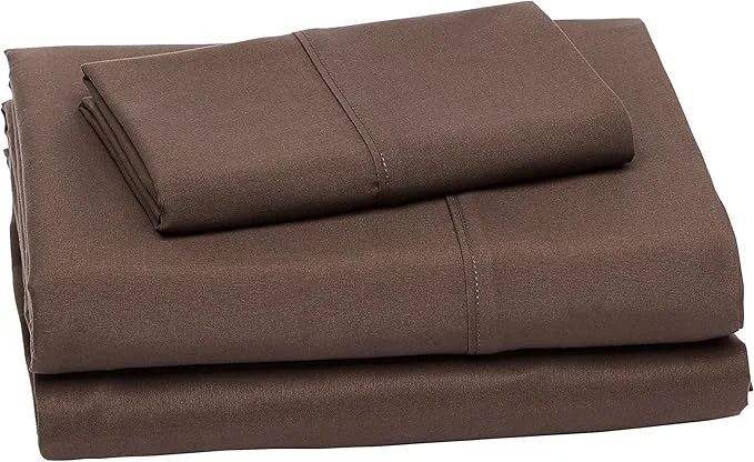 Efficient Amazon Basics Lightweight Super Soft Easy Care Microfiber 3-Piece Twin XL Sheet Set with 14-Inch Deep Pockets Solid Chocolate Expertly Made