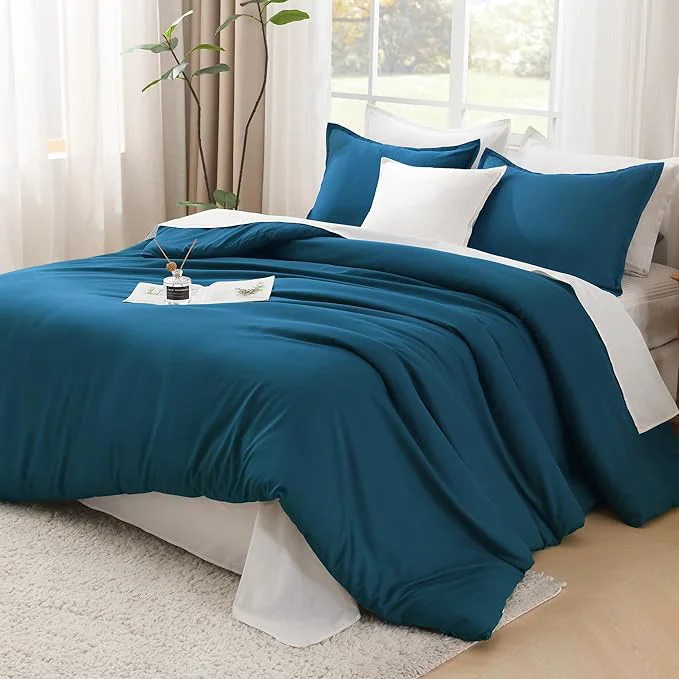 Prestigious Litanika Teal Comforter Full Size 3 Pieces Turquoise Lightweight Solid Bedding Comforter Set All Season Fluffy Bed Set 79x90In Comforter amp 2 Pillowcases Clean