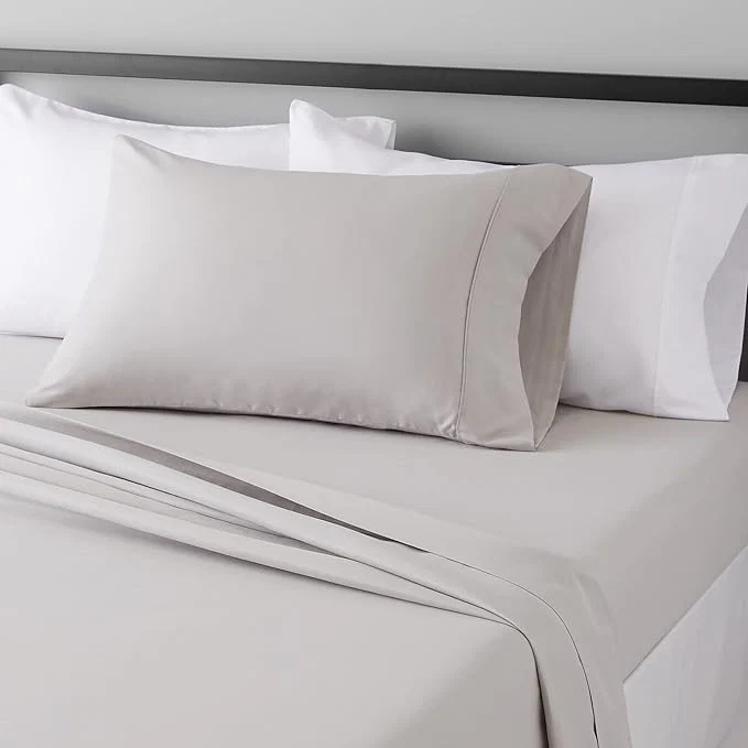 Fast Amazon Basics Lightweight Super Soft Easy Care Wrinkle- Breathable Brushed Microfiber 3 Piece Bed Sheet Set with 14-Inch Deep Pockets Twin Light Gray Solid Versatile