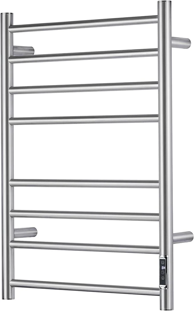 Long-Lasting Towel Warmer Bathroom Wall Mounted Drying Rack Plug-in Electric Heated Towel Modern