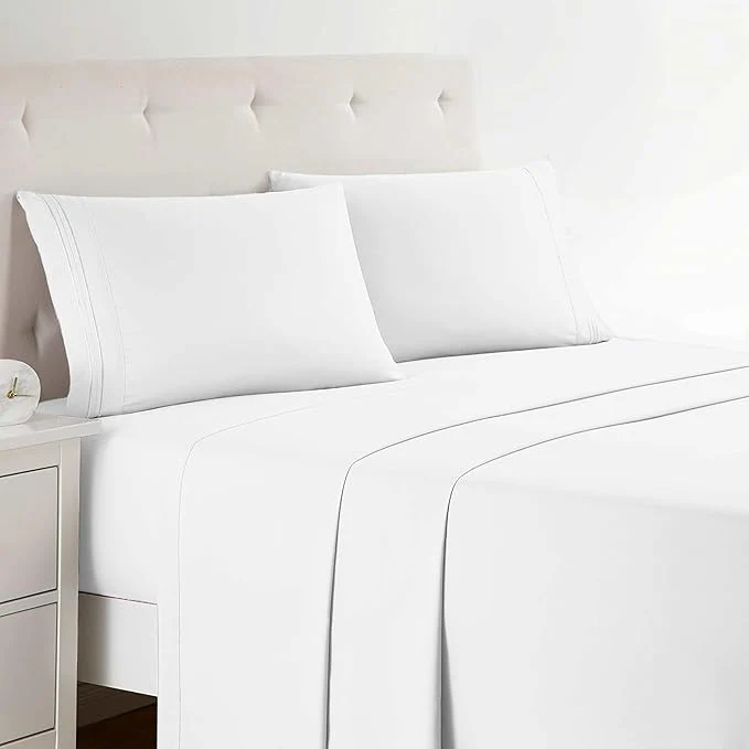 Powerful Clara Clark Bed Sheets Premier 1800 Series 4 Piece Bed Sheet Set Deep Pocket Wrinkle Fade Stain Resistant Luxury Soft Bedding Sheets amp Pillowcases Split King White Healthy