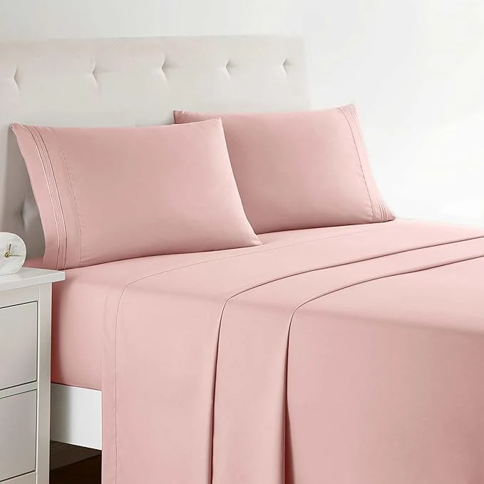 Natural Clara Clark Bed Sheets Premier 1800 Series Bed Sheet Set Deep Pocket Wrinkle Fade Stain Resistant Luxury Soft Bedding Sheets amp Pillowcases Twin Pink Beige Unique