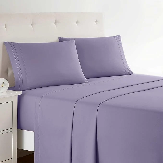 Natural Clara Clark Bed Sheets Premier 1800 Series 4 Piece Bed Sheet Set Deep Pocket Wrinkle Fade Stain Resistant Luxury Soft Bedding Sheets amp Pillowcases Twin Lavender Fine