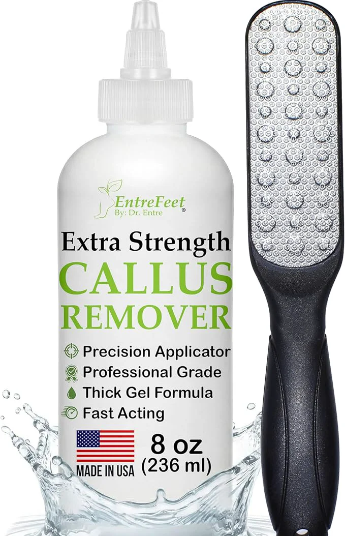 Secure Callus Remover Gel Double-Sided Foot File 8 oz Extra Strength Callus Remover Casual