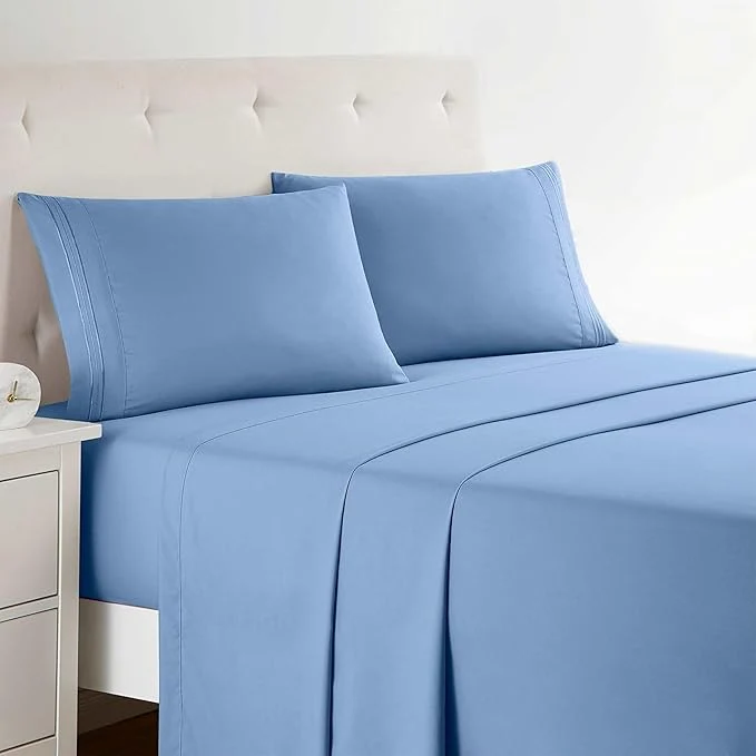 Breathable Clara Clark Full XL Bed Sheet Set – Wrinkle Fade Stain Resistant Deep Pocket Sheets – Luxury Soft Bedding Sheets amp Pillowcases Full XL Blue Heaven Green