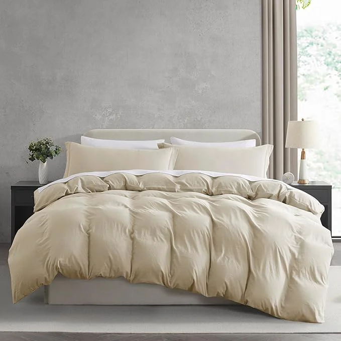 Eco-Friendly Nestl Beige Cream California King Duvet Cover Sets – Soft Prewashed Cal King Duvet Cover 3 Piece with Zipper Closure 1 Duvet Cover 104×98 inches and 2 Pillow Shams Powerful