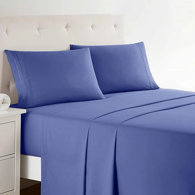 Verified Clara Clark Bed Sheets Premier 1800 Series 4 Piece Bed Sheet Set Deep Pocket Wrinkle Fade Stain Resistant Luxury Soft Bedding Sheets amp Pillowcases Queen Royal Blue Proven